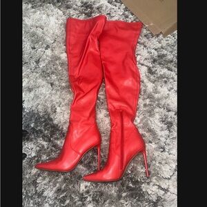 Steve Madden Vibrant Red Over-the-Knee Boots